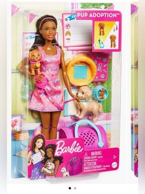Barbie Pink Butterfly Dress Doll with Puppy and Accessories